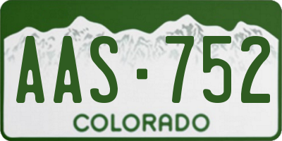 CO license plate AAS752