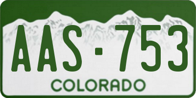 CO license plate AAS753