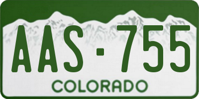 CO license plate AAS755