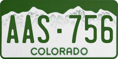 CO license plate AAS756