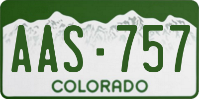 CO license plate AAS757
