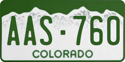 CO license plate AAS760