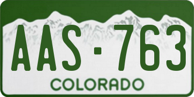 CO license plate AAS763