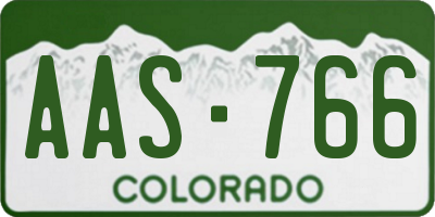 CO license plate AAS766