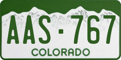 CO license plate AAS767