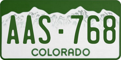 CO license plate AAS768