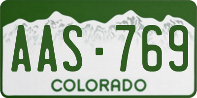 CO license plate AAS769