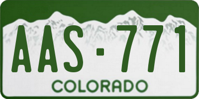 CO license plate AAS771