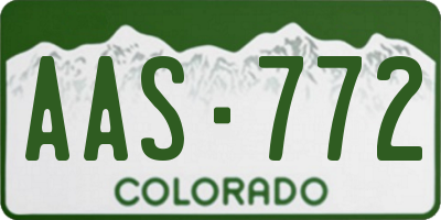 CO license plate AAS772