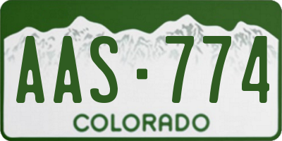 CO license plate AAS774