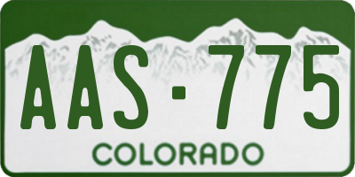CO license plate AAS775