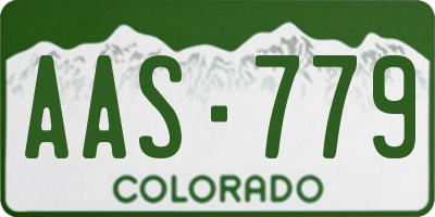 CO license plate AAS779