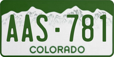 CO license plate AAS781