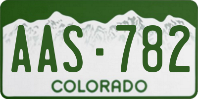 CO license plate AAS782