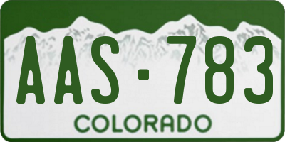CO license plate AAS783