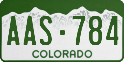 CO license plate AAS784