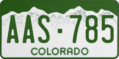 CO license plate AAS785