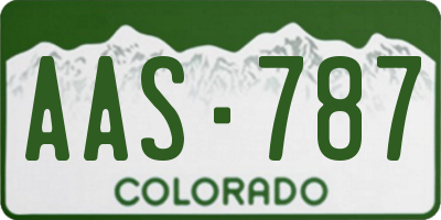 CO license plate AAS787