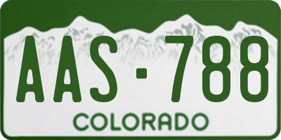 CO license plate AAS788