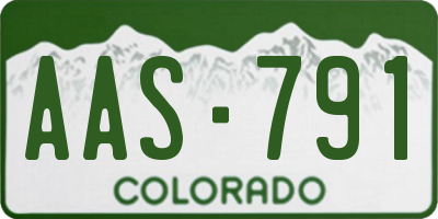 CO license plate AAS791