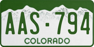 CO license plate AAS794