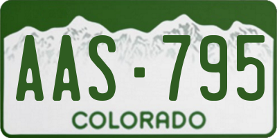 CO license plate AAS795