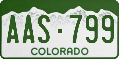 CO license plate AAS799