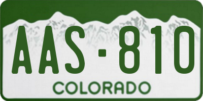 CO license plate AAS810