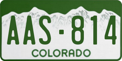 CO license plate AAS814