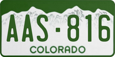 CO license plate AAS816