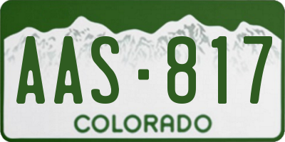 CO license plate AAS817