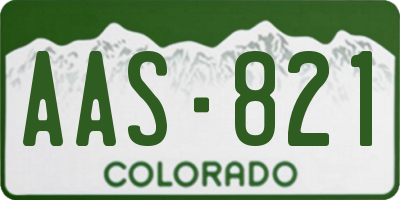 CO license plate AAS821