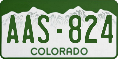 CO license plate AAS824
