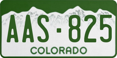 CO license plate AAS825