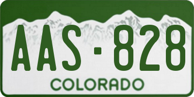 CO license plate AAS828