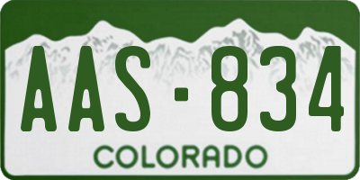 CO license plate AAS834