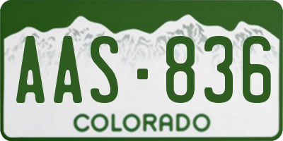CO license plate AAS836