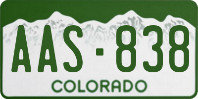 CO license plate AAS838