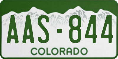 CO license plate AAS844