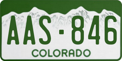 CO license plate AAS846