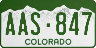 CO license plate AAS847