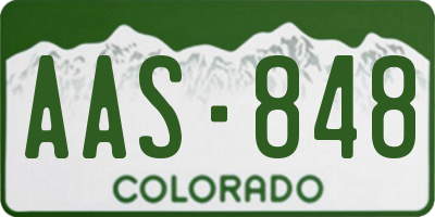 CO license plate AAS848