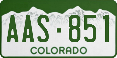 CO license plate AAS851