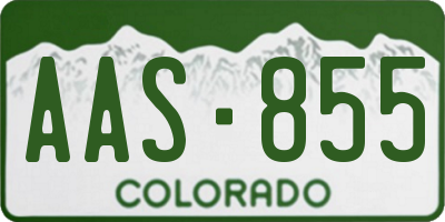 CO license plate AAS855