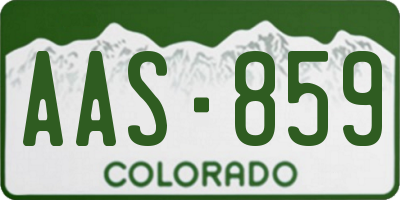 CO license plate AAS859