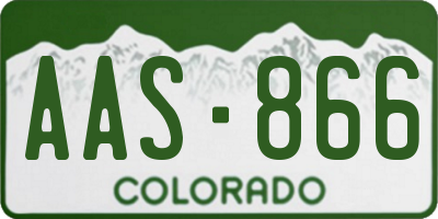 CO license plate AAS866