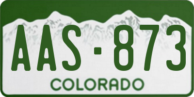 CO license plate AAS873