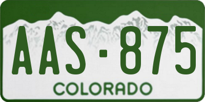 CO license plate AAS875