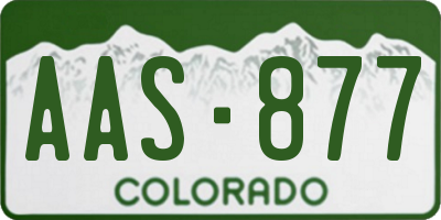 CO license plate AAS877