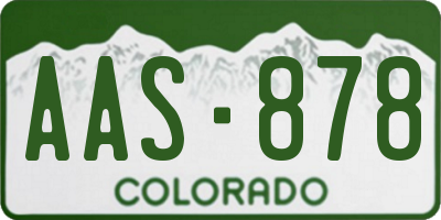 CO license plate AAS878